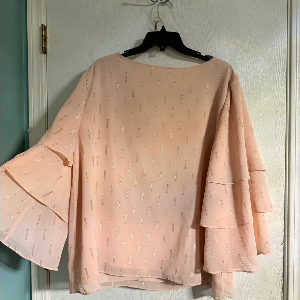 Elegant Pink Ruffle Sleeve Top